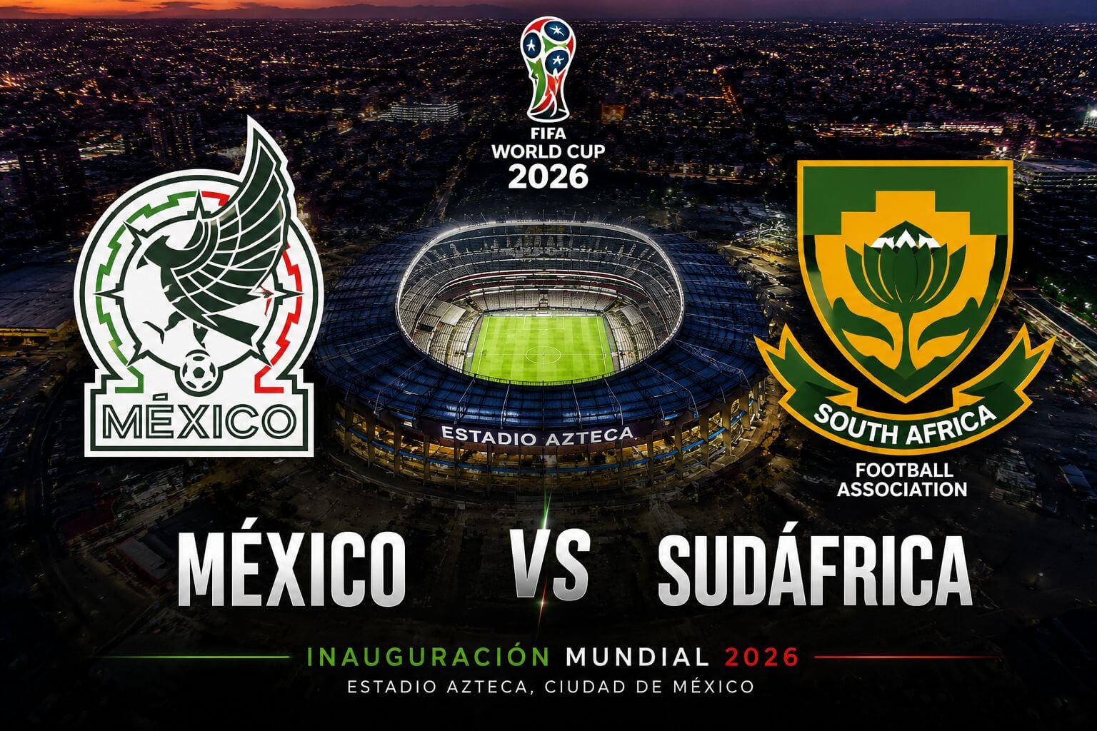México vs Sudáfrica EN VIVO Inauguración del Mundial 2026 Horario y dónde ver